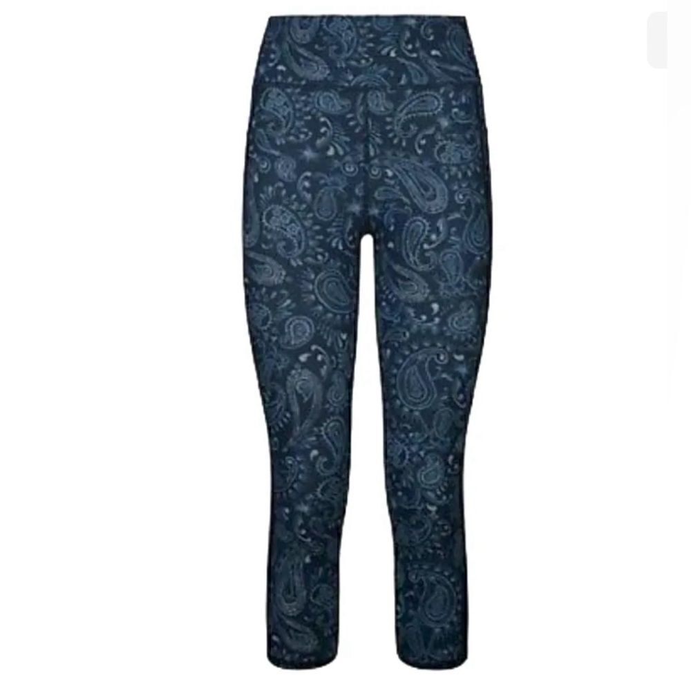 Sweaty Betty Zero Gravity Blue Leggings Paisley Compression High Rise Size XS